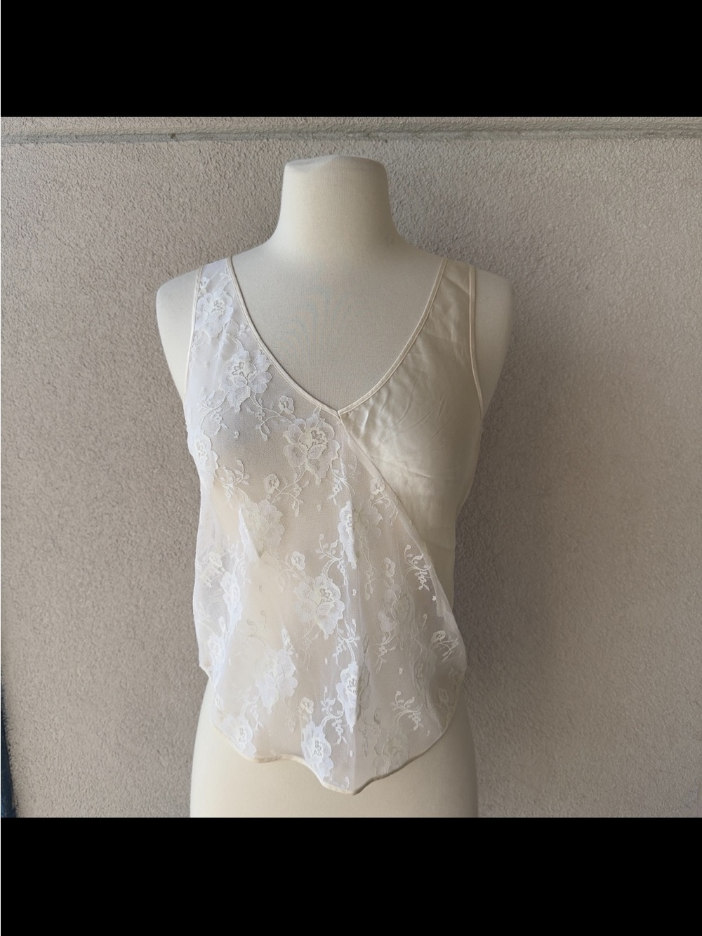 Vintage 100% Silk & Lace Sexy Tank